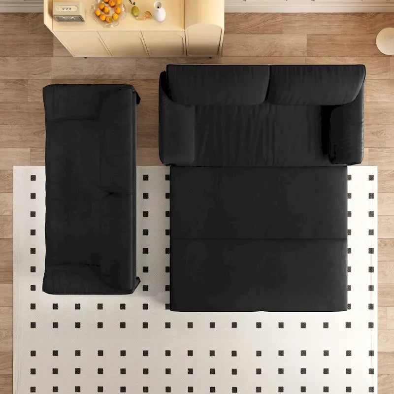 Canapé-lit convertible 3 en 1 avec rangement latéral, canapé-lit escamotable Queen de 168 cm, lit causeuse en velours