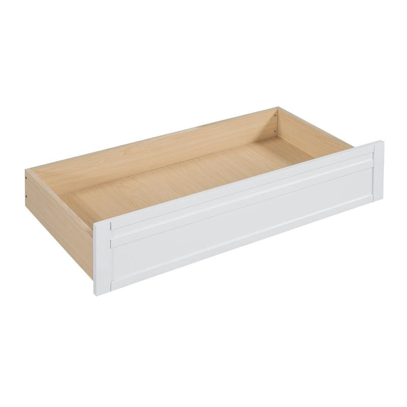 Lit de repos double avec tiroirs de rangement et étagères, cadre en bois massif