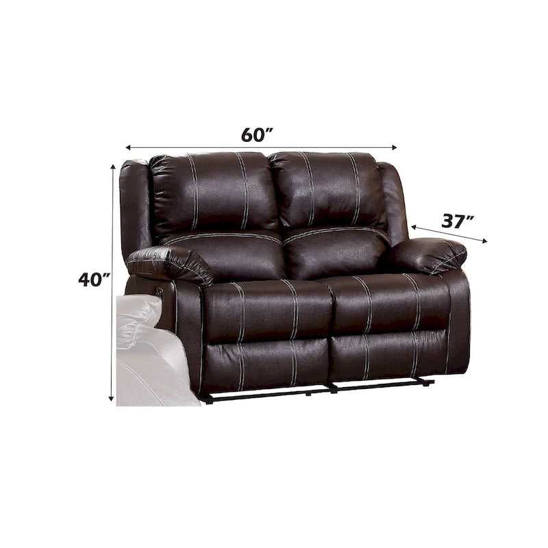 Causeuse inclinable en similicuir marron