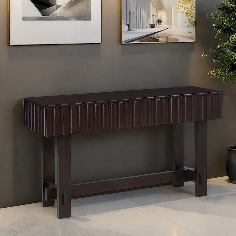 52 tables basses en pin au design sans poignée, avec rangement intégré pour la télévision du salon