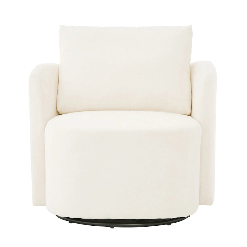 Fauteuil pivotant à 360°, fauteuil baril d'appoint 29,9 po, fauteuil canapé pivotant rembourré au design incurvé