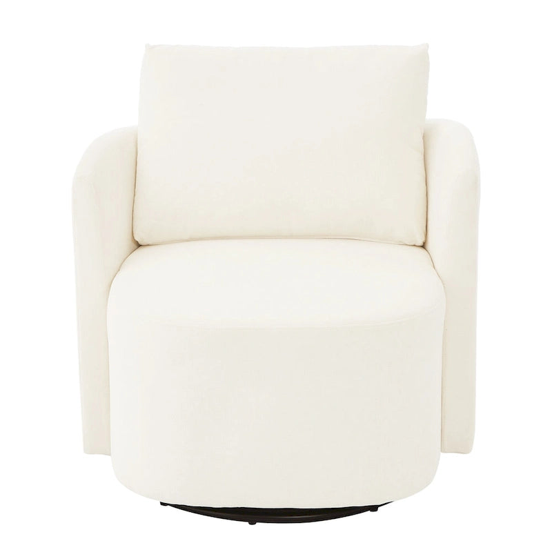 Fauteuil pivotant à 360°, fauteuil baril d'appoint 29,9 po, fauteuil canapé pivotant rembourré au design incurvé
