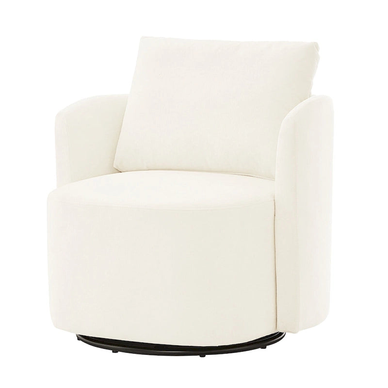 Fauteuil pivotant à 360°, fauteuil baril d'appoint 29,9 po, fauteuil canapé pivotant rembourré au design incurvé