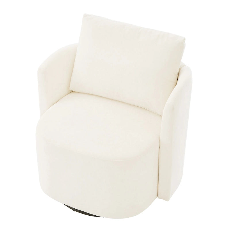Fauteuil pivotant à 360°, fauteuil baril d'appoint 29,9 po, fauteuil canapé pivotant rembourré au design incurvé