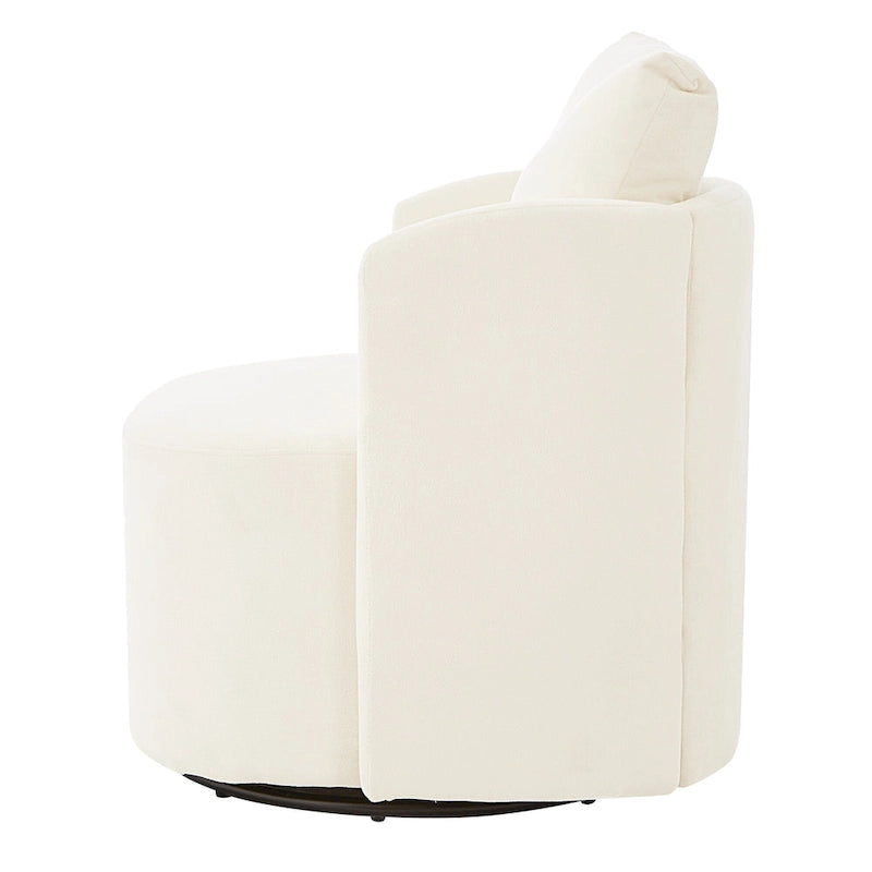 Fauteuil pivotant à 360°, fauteuil baril d'appoint 29,9 po, fauteuil canapé pivotant rembourré au design incurvé
