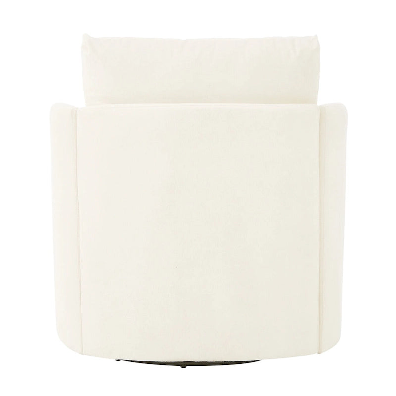 Fauteuil pivotant à 360°, fauteuil baril d'appoint 29,9 po, fauteuil canapé pivotant rembourré au design incurvé