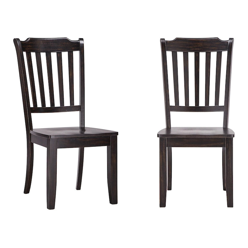 Chaises de salle à manger en bois à lattes (Lot de 2)