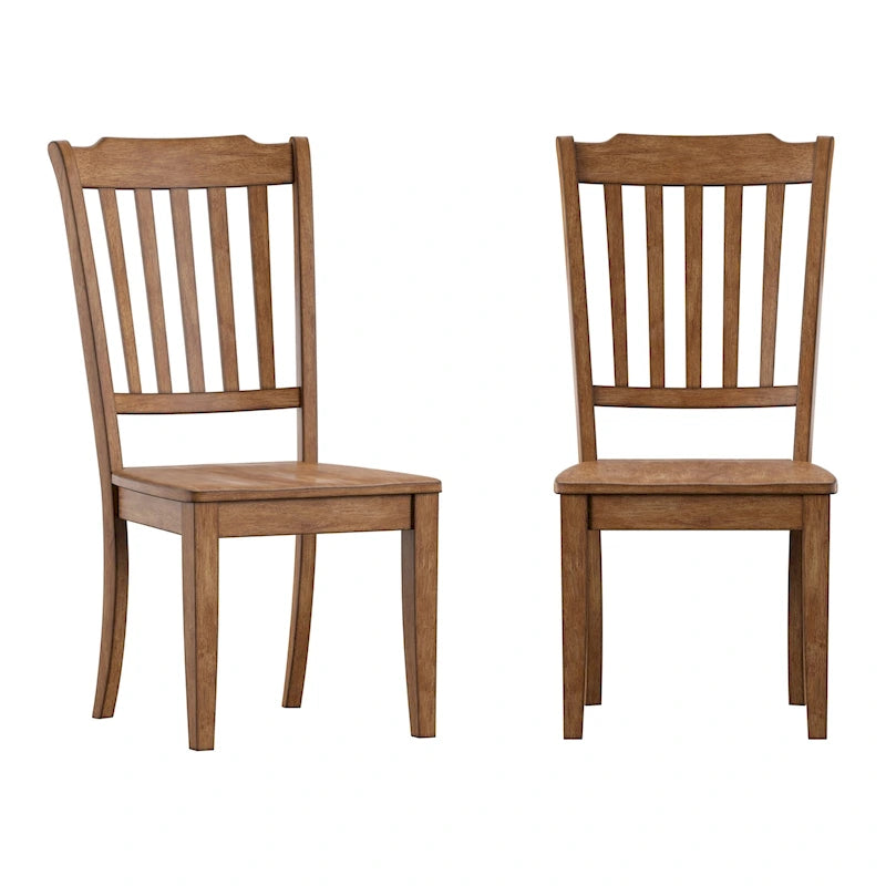 Chaises de salle à manger en bois à lattes (Lot de 2)