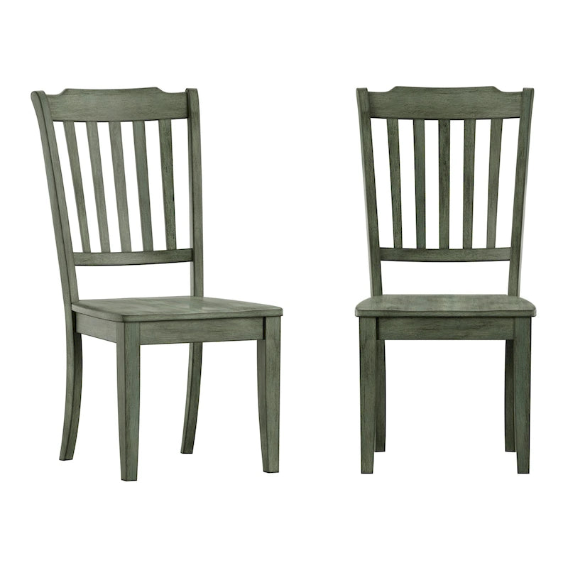 Chaises de salle à manger en bois à lattes (Lot de 2)