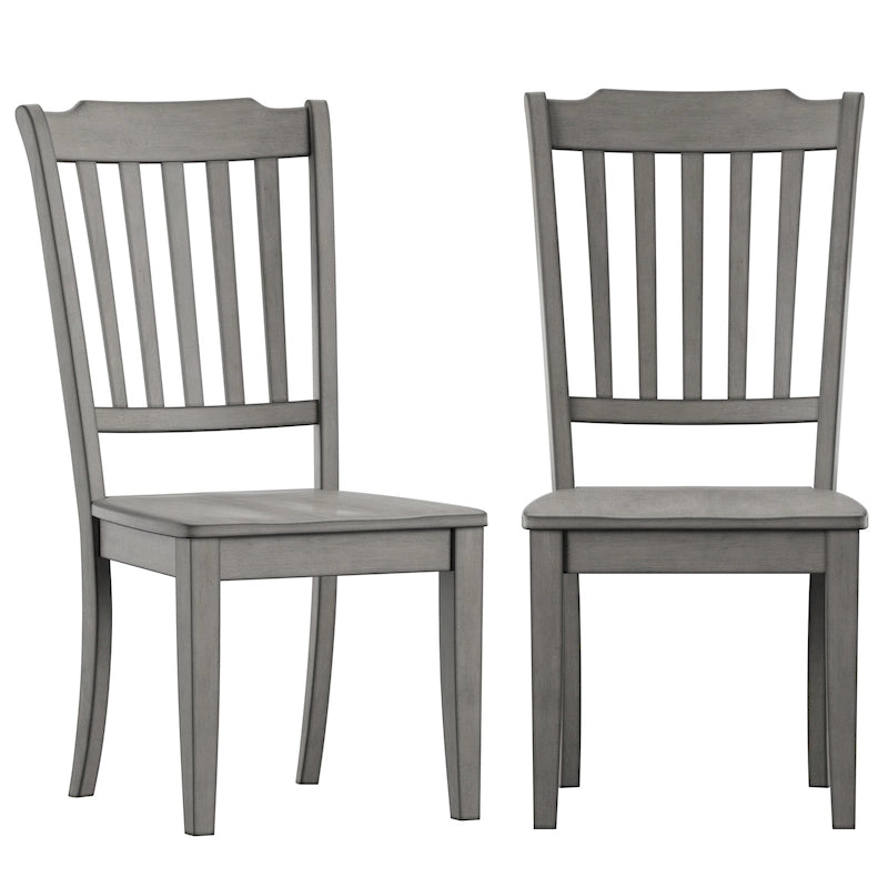 Chaises de salle à manger en bois à lattes (Lot de 2)