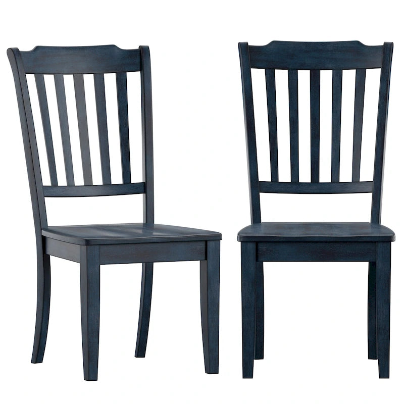 Chaises de salle à manger en bois à lattes (Lot de 2)