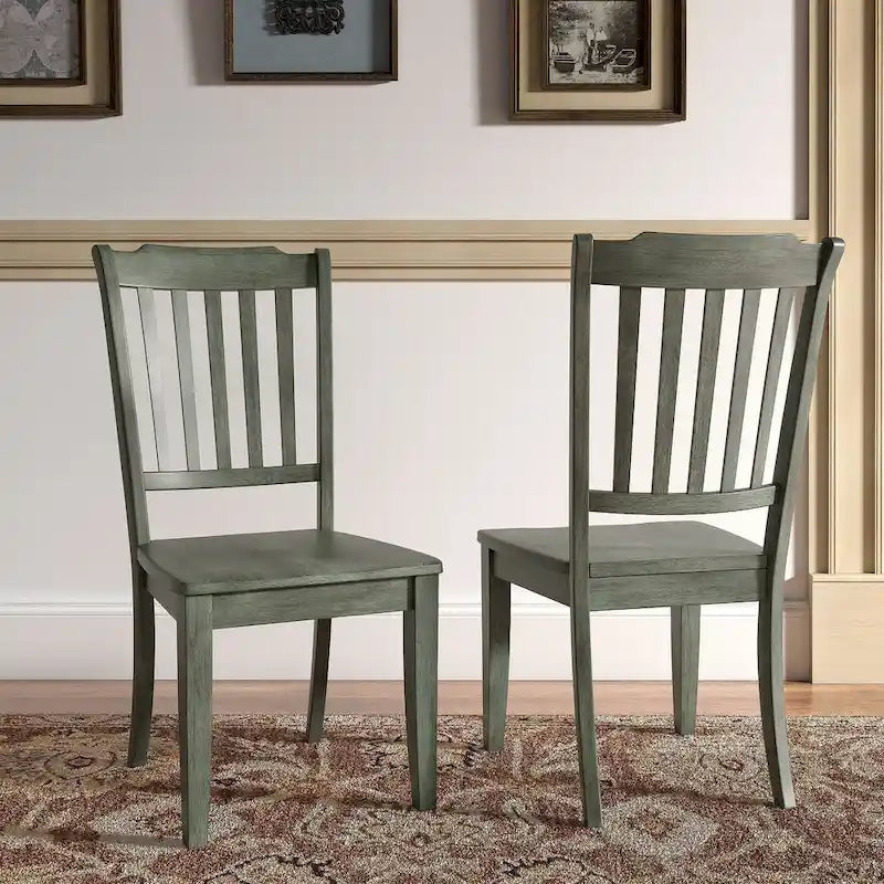 Chaises de salle à manger en bois à lattes (Lot de 2)