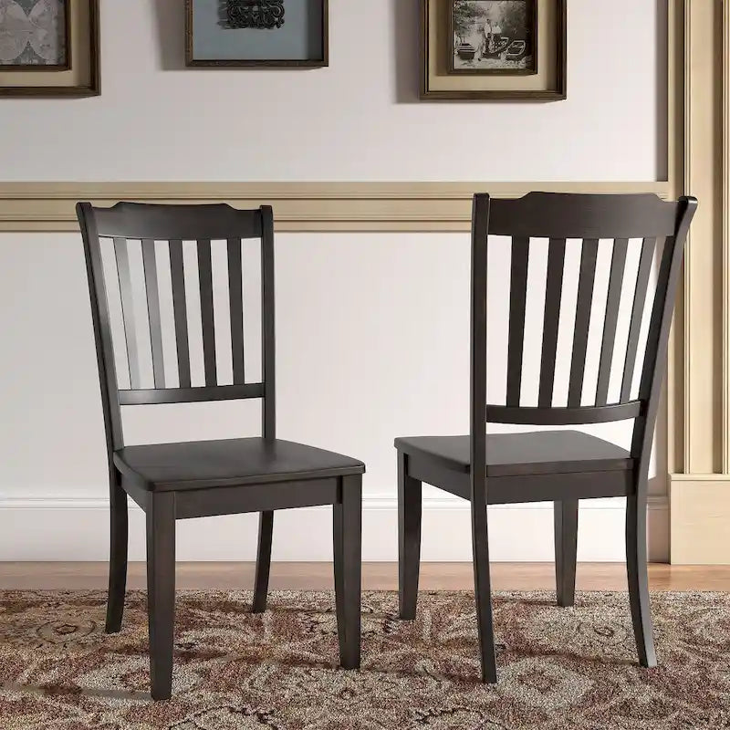 Chaises de salle à manger en bois à lattes (Lot de 2)