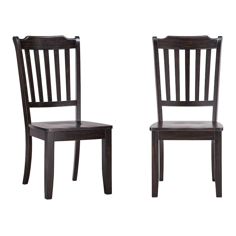 Chaises de salle à manger en bois à lattes (Lot de 2)