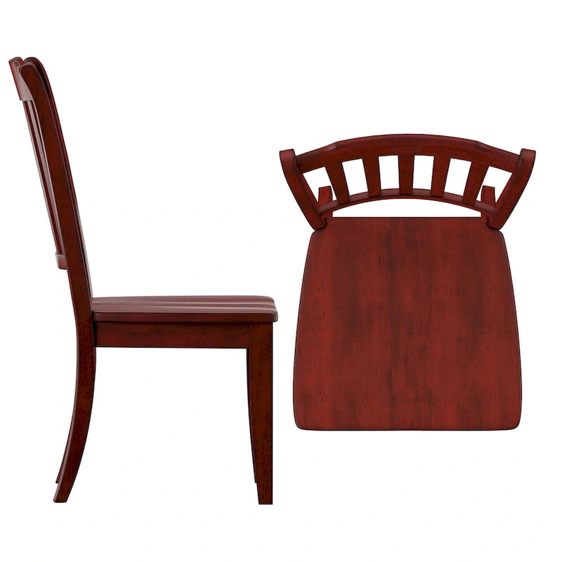 Chaises de salle à manger en bois à lattes (Lot de 2)