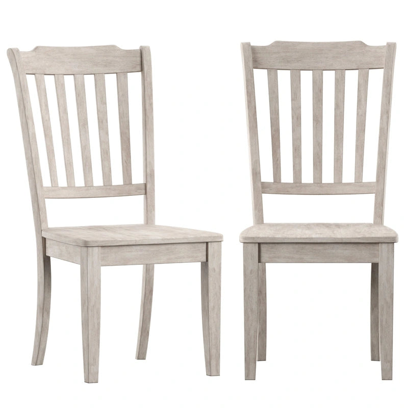 Chaises de salle à manger en bois à lattes (Lot de 2)
