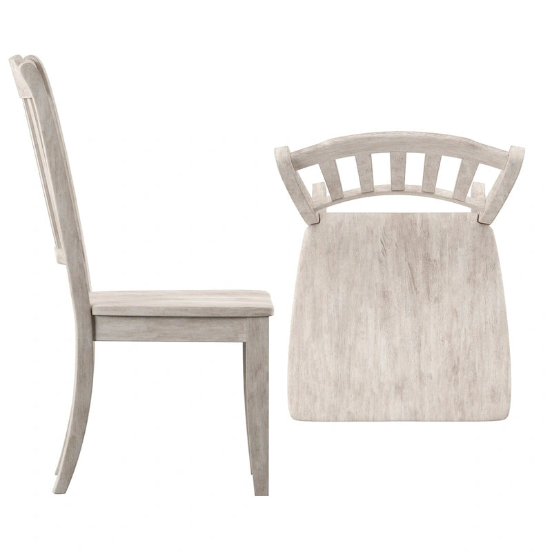 Chaises de salle à manger en bois à lattes (Lot de 2)
