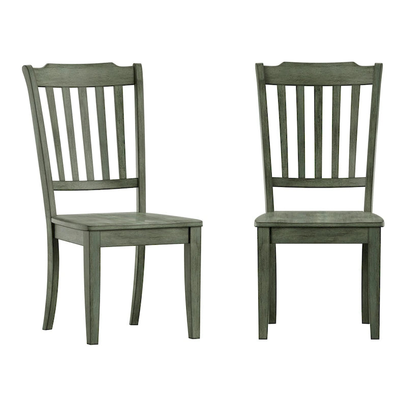 Chaises de salle à manger en bois à lattes (Lot de 2)
