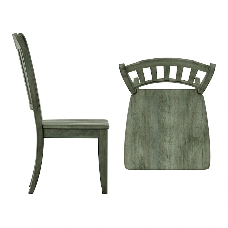 Chaises de salle à manger en bois à lattes (Lot de 2)