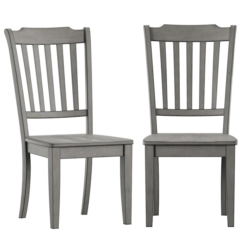 Chaises de salle à manger en bois à lattes (Lot de 2)