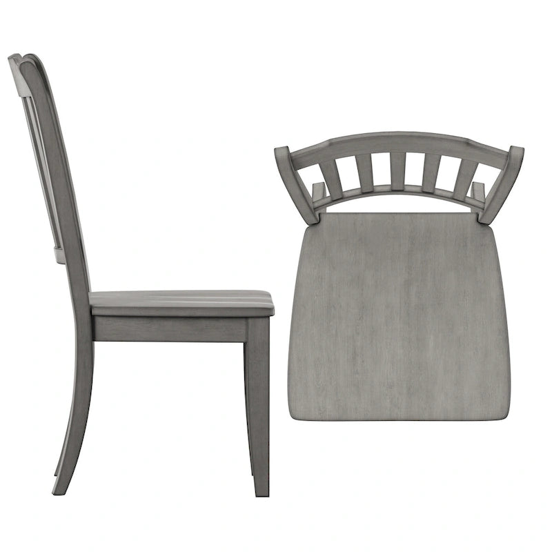 Chaises de salle à manger en bois à lattes (Lot de 2)
