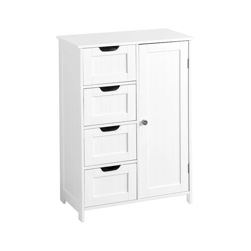 Meuble de rangement de salle de bain avec étagère réglable et tiroirs