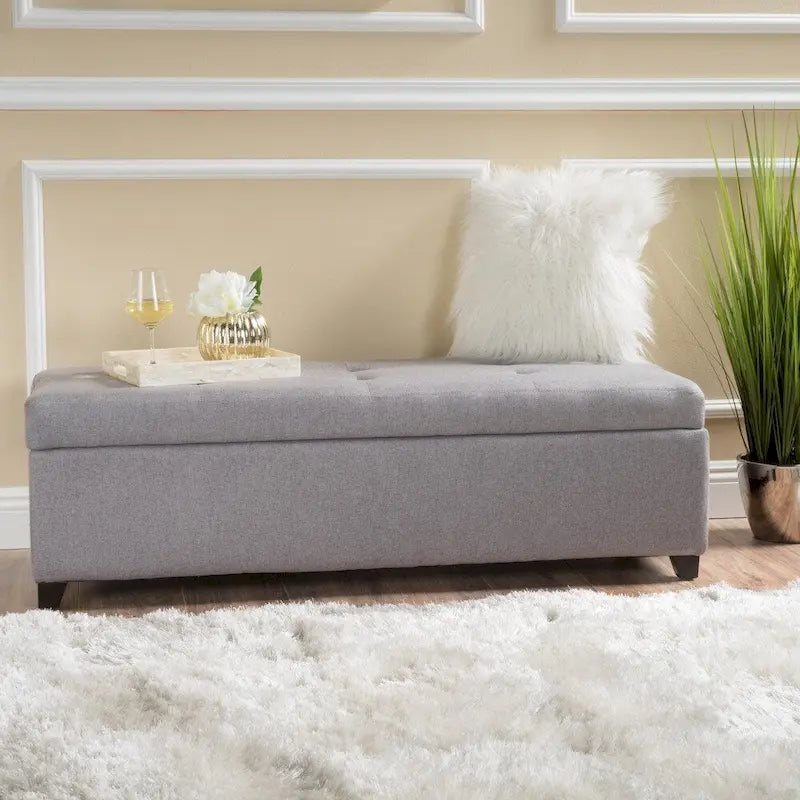 Banc de rangement en tissu