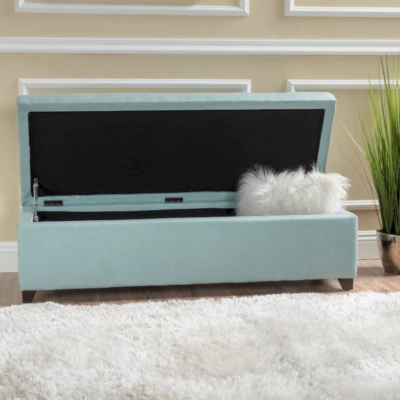 Banc de rangement en tissu