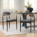 Chaises de salle à manger industrielles modernes rembourrées (lot de 2) avec structure en fer