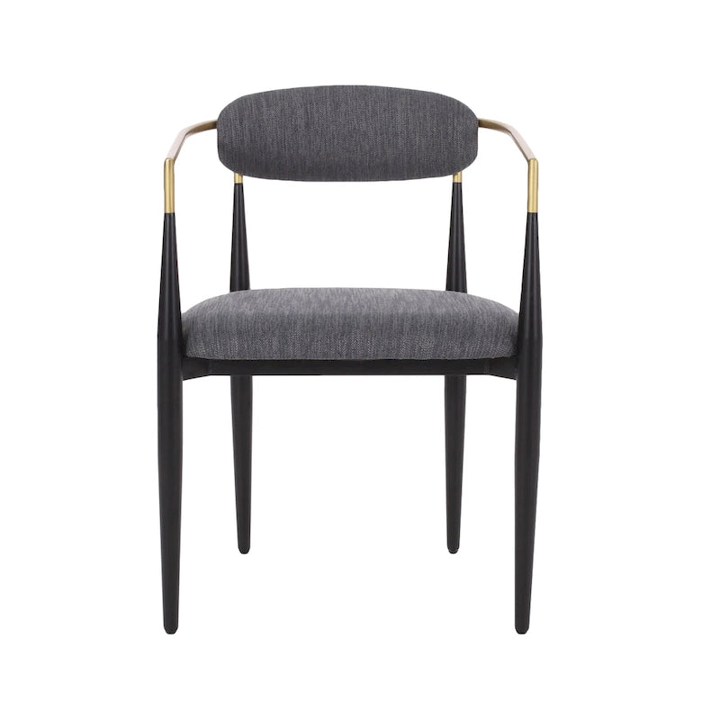 Chaises de salle à manger industrielles modernes rembourrées (lot de 2) avec structure en fer