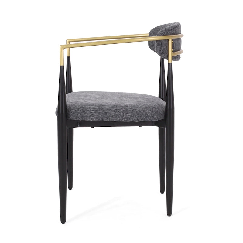 Chaises de salle à manger industrielles modernes rembourrées (lot de 2) avec structure en fer