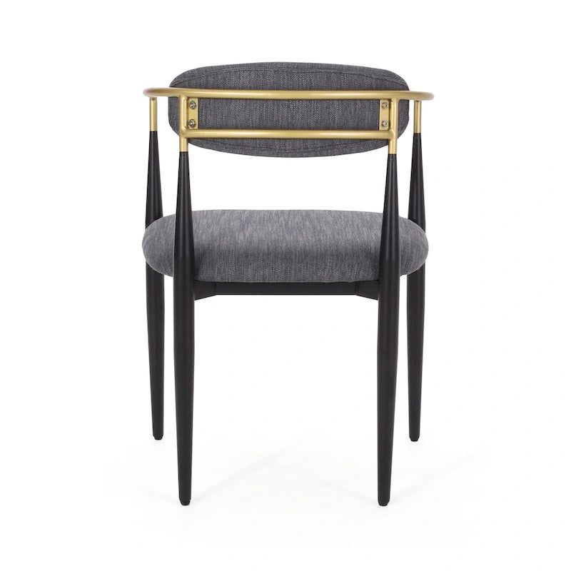 Chaises de salle à manger industrielles modernes rembourrées (lot de 2) avec structure en fer