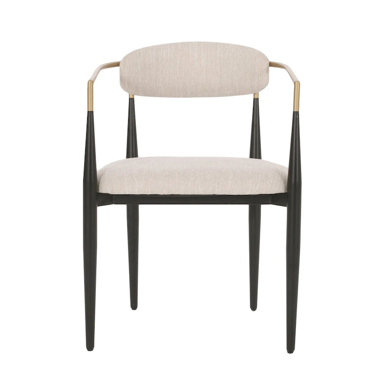 Chaises de salle à manger industrielles modernes rembourrées (lot de 2) avec structure en fer