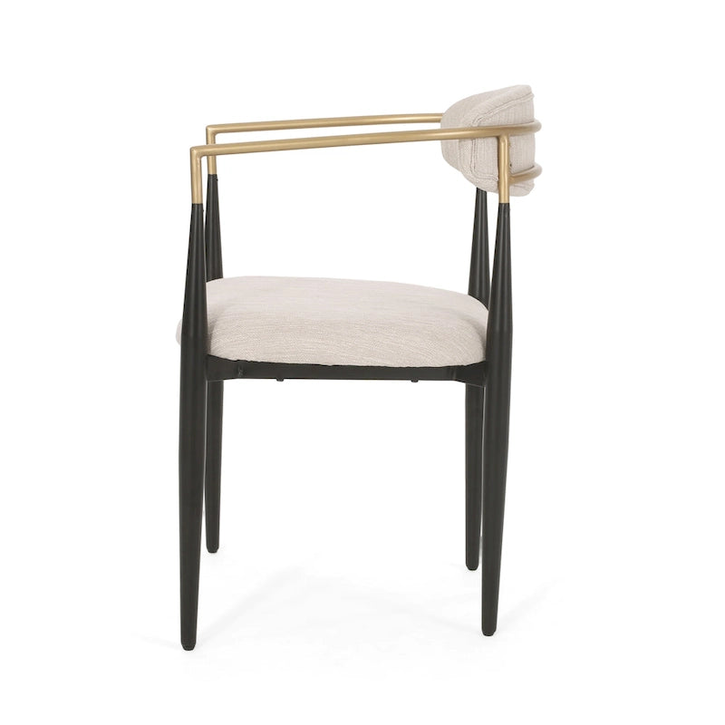 Chaises de salle à manger industrielles modernes rembourrées (lot de 2) avec structure en fer