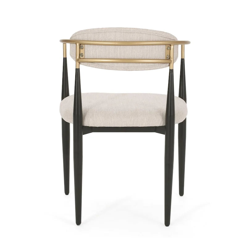 Chaises de salle à manger industrielles modernes rembourrées (lot de 2) avec structure en fer