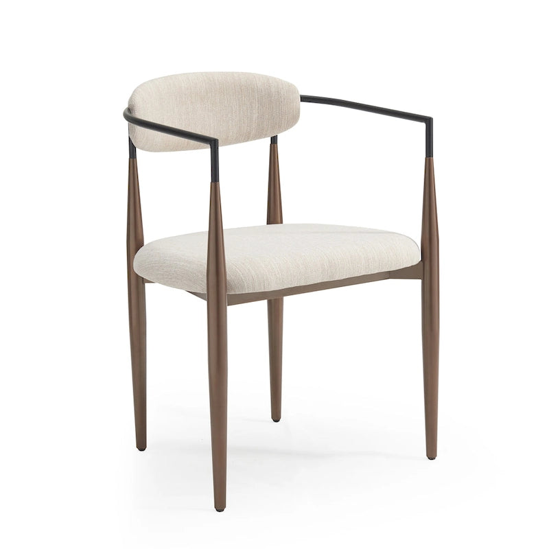 Chaises de salle à manger industrielles modernes rembourrées (lot de 2) avec structure en fer