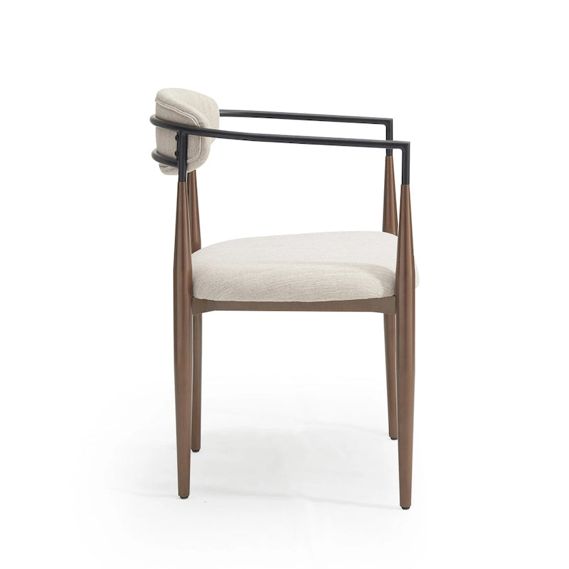 Chaises de salle à manger industrielles modernes rembourrées (lot de 2) avec structure en fer