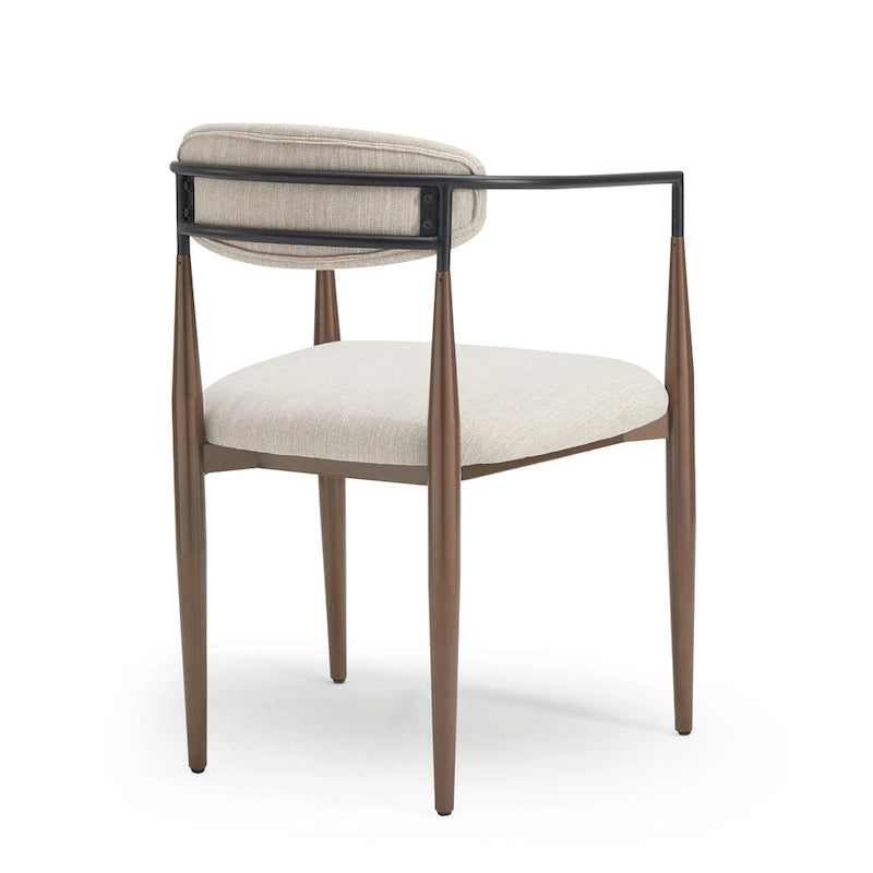 Chaises de salle à manger industrielles modernes rembourrées (lot de 2) avec structure en fer