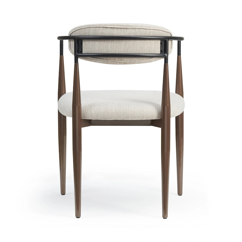 Chaises de salle à manger industrielles modernes rembourrées (lot de 2) avec structure en fer