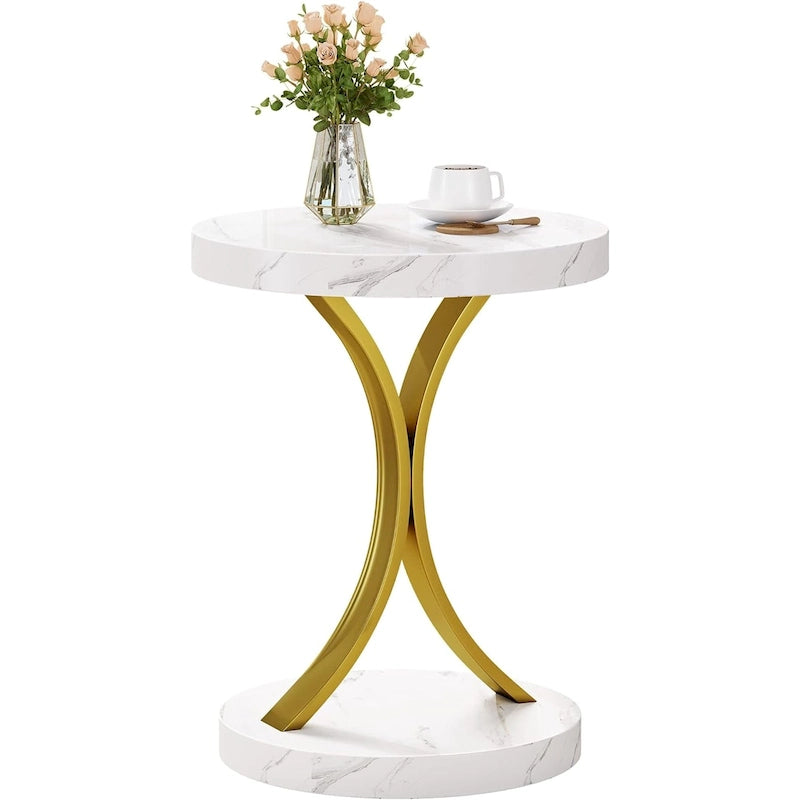 Console moderne dorée avec plateau en marbre pour entrée ou couloir