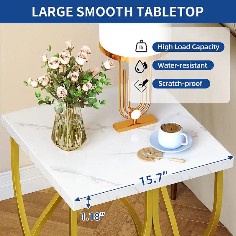 Console moderne dorée avec plateau en marbre pour entrée ou couloir