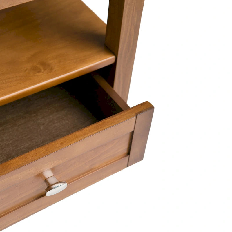 Table d'appoint rectangulaire de 20 pouces de large en bois massif de style transitoire - 20 pouces de large