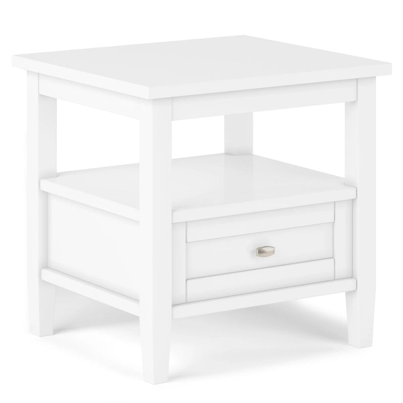 Table d'appoint rectangulaire de 20 pouces de large en bois massif de style transitoire - 20 pouces de large
