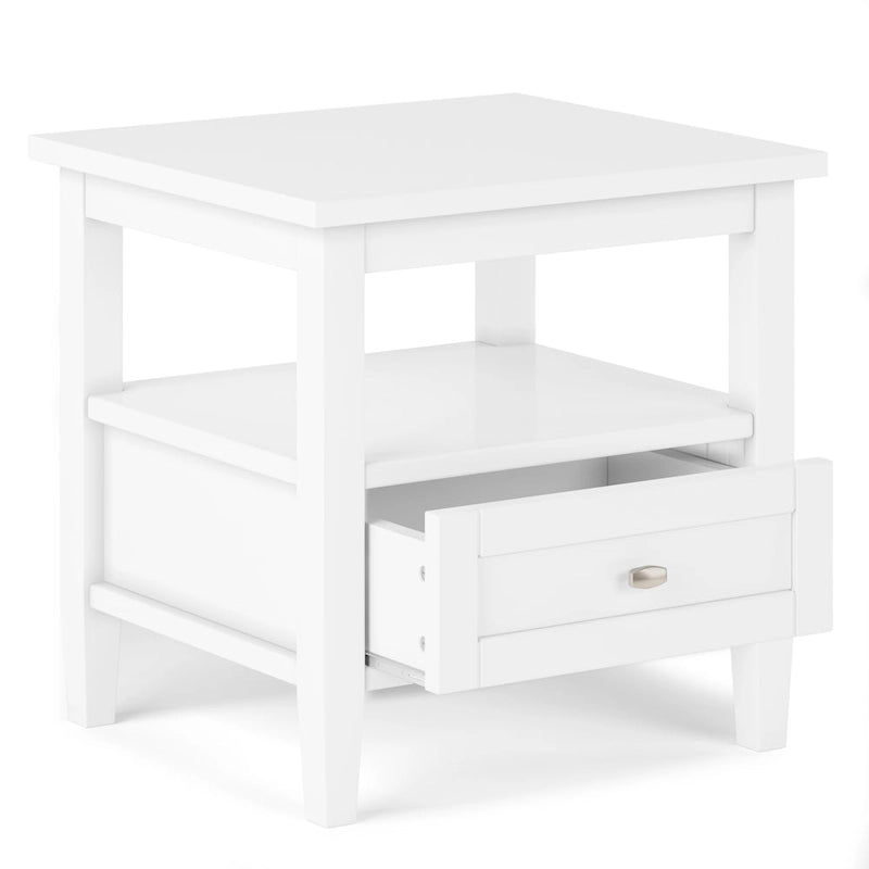 Table d'appoint rectangulaire de 20 pouces de large en bois massif de style transitoire - 20 pouces de large