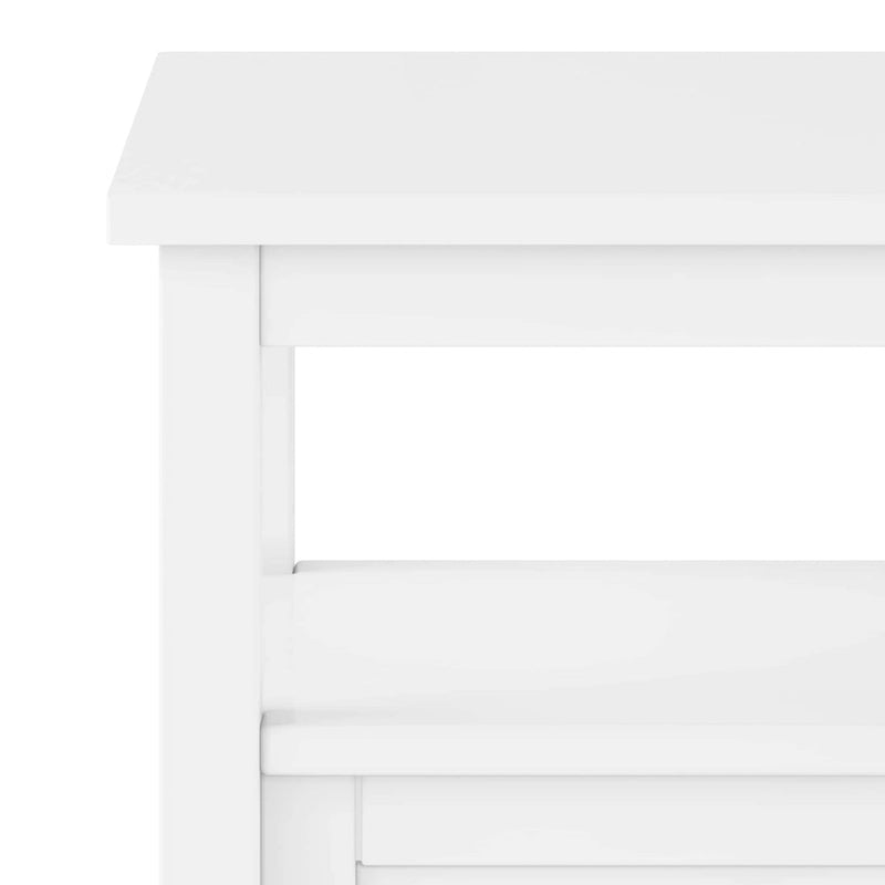 Table d'appoint rectangulaire de 20 pouces de large en bois massif de style transitoire - 20 pouces de large
