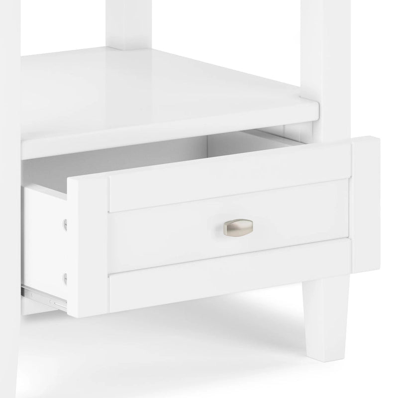 Table d'appoint rectangulaire de 20 pouces de large en bois massif de style transitoire - 20 pouces de large