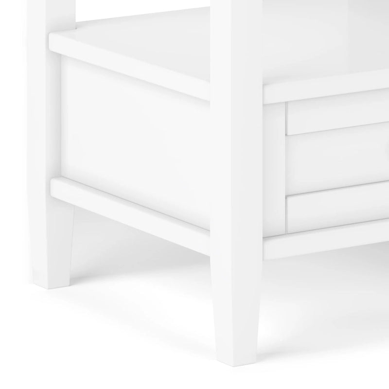 Table d'appoint rectangulaire de 20 pouces de large en bois massif de style transitoire - 20 pouces de large