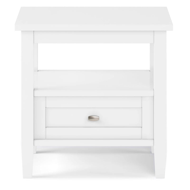 Table d'appoint rectangulaire de 20 pouces de large en bois massif de style transitoire - 20 pouces de large