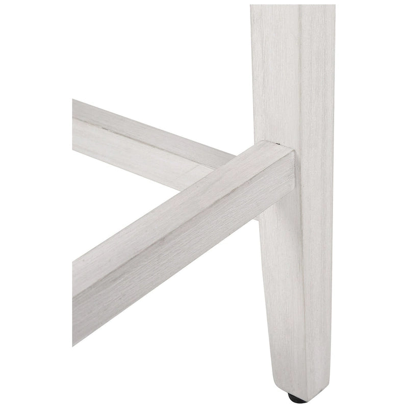 Tabouret de comptoir de 24 pouces en polyester rembourré blanc antique