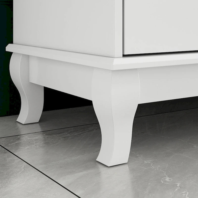 Commode de chambre à 10 tiroirs double, blanche, à rangement large